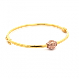 Rose-cut Bead  Bangle Bracelet in 22K Gold
